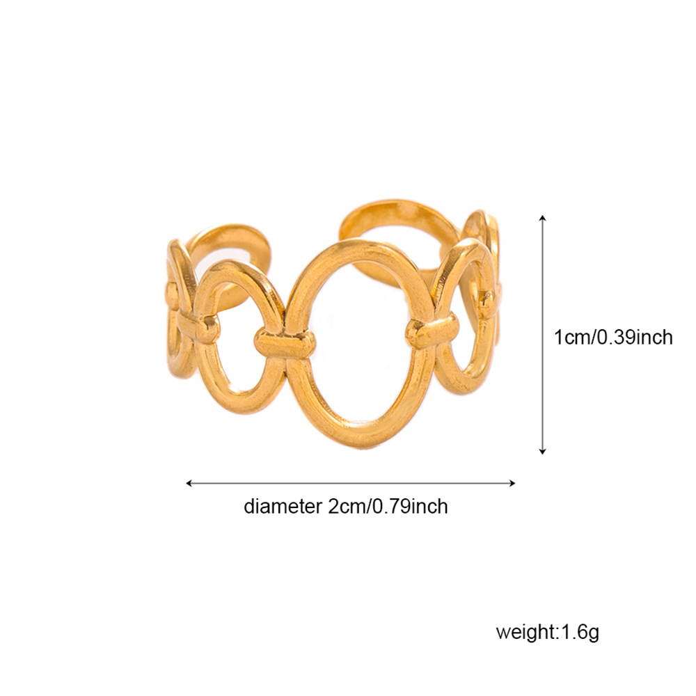 Stainless steel ring, 18K gold plated, minimalist design