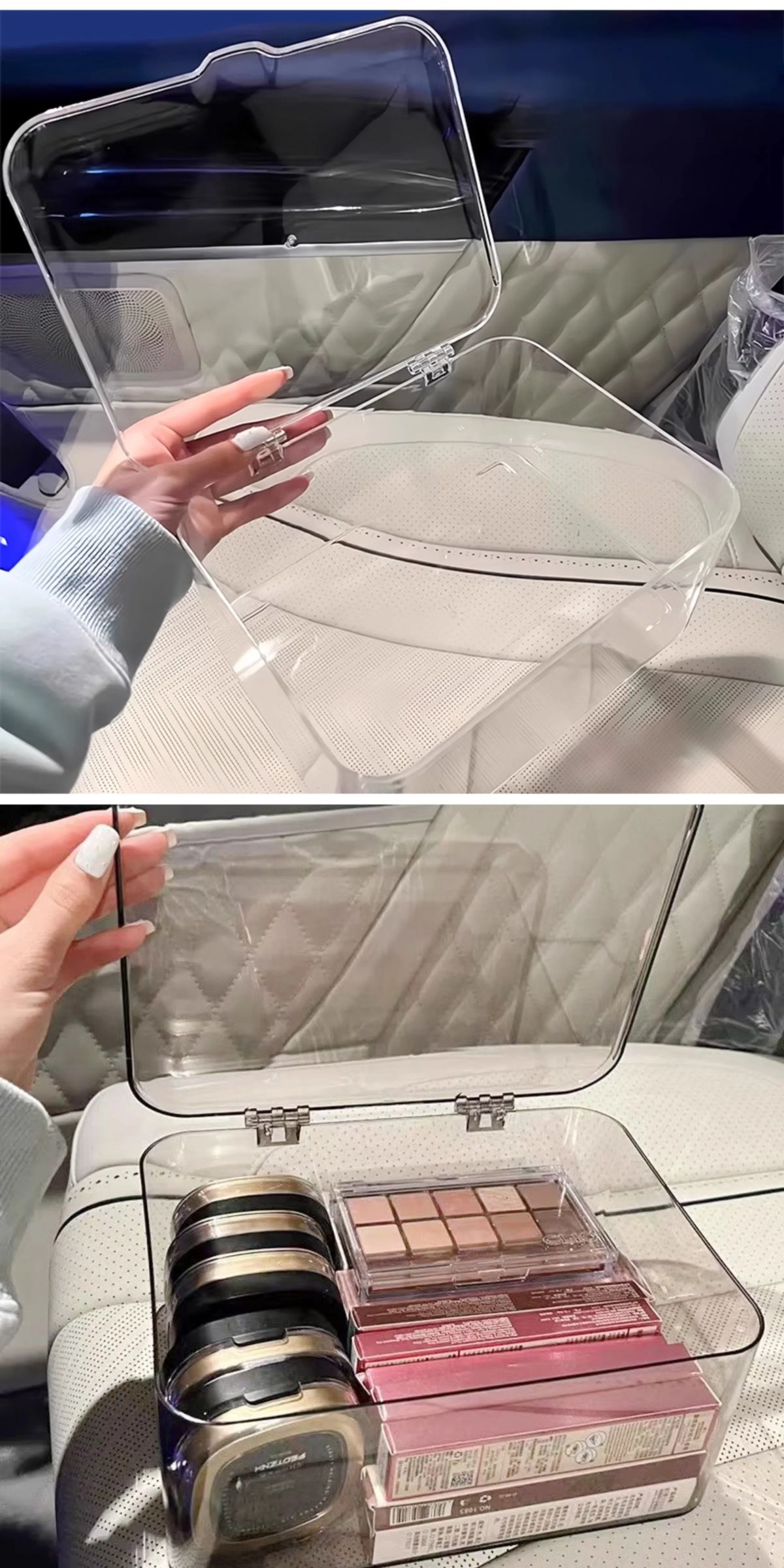 Schreibtisch-Aufbewahrungsbox, Acryl transparent, mit Deckel