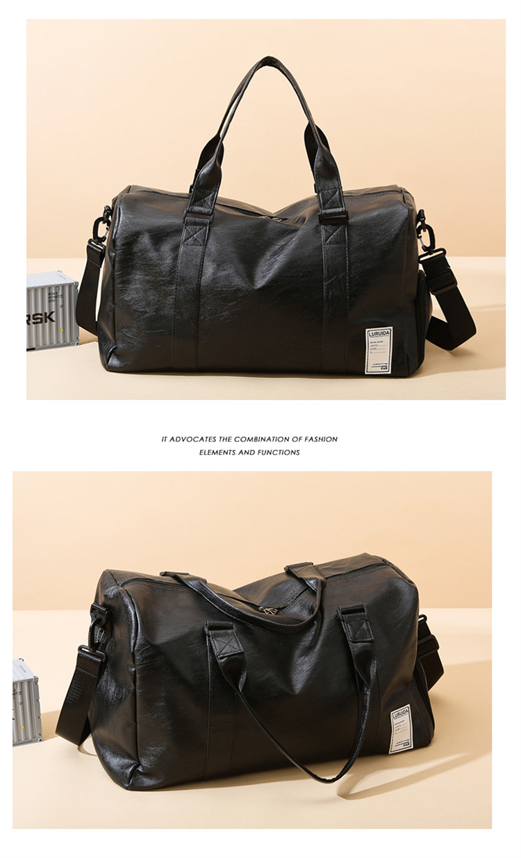 Sports Fitness Bag Leather Dry Wet Separation Large Capacity