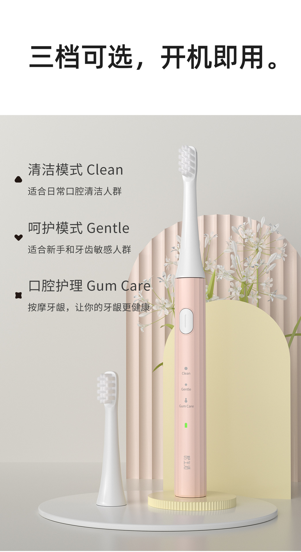 Sonic electric toothbrush for adults, rechargeable soft bristles