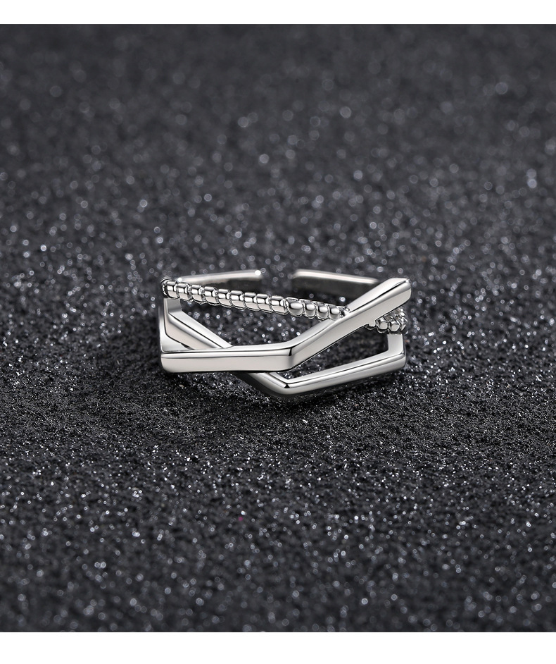 Men's combination stacking ring, retro open style