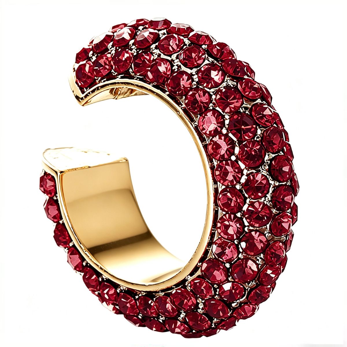 Full-rhinestone cartilage clip earrings, no piercing, colorful