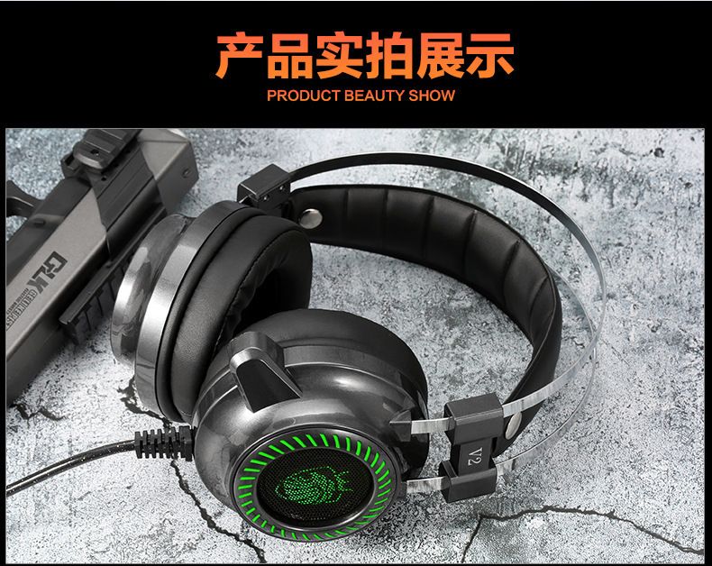 Tuner V2 gaming headset 7.1 surround, RGB LED, wired
