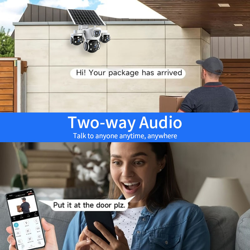 Solar-powered security camera, 4G, outdoor, waterproof