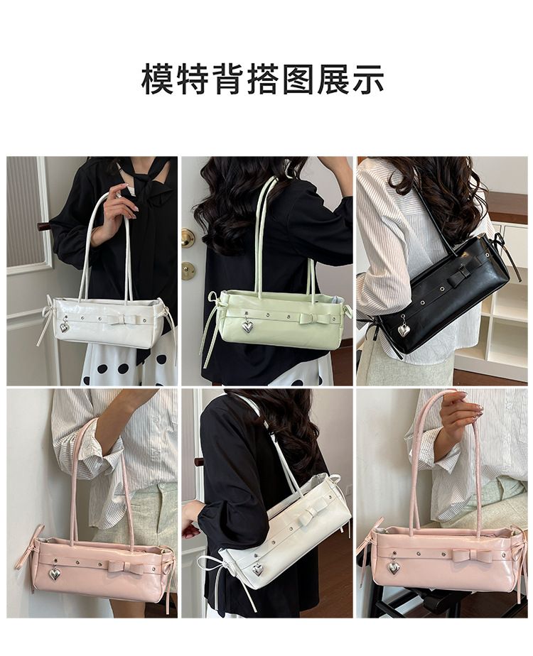 Damen-Baguette-Schultertasche aus PU-Leder, frisches Design