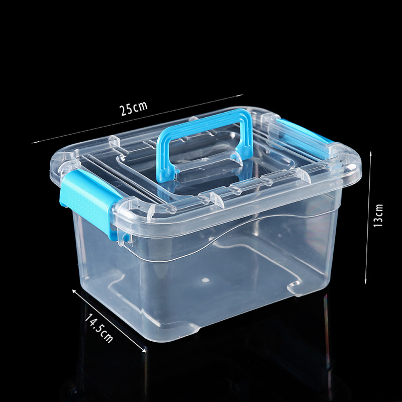 Transparent storage box, thickened plastic, covered design