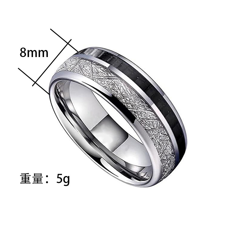 8MM stainless steel two-tone couple ring