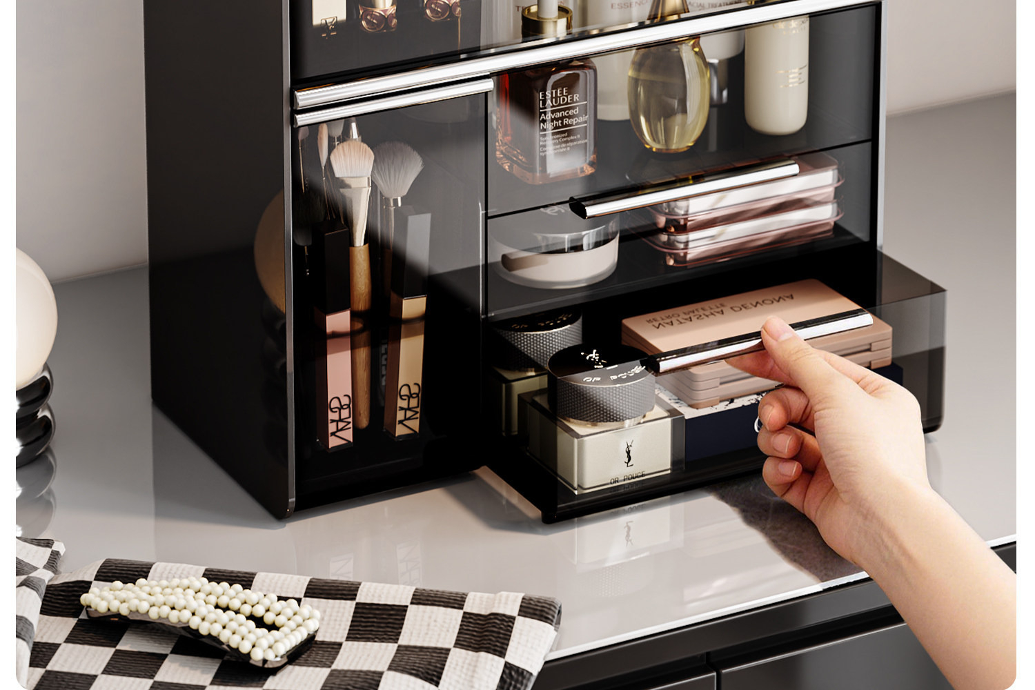 Cosmetics storage box acrylic dust-proof large capacity organizer