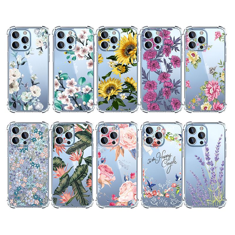 Apple iPhone 16E magnetic case, purple flower pattern TPU+PC
