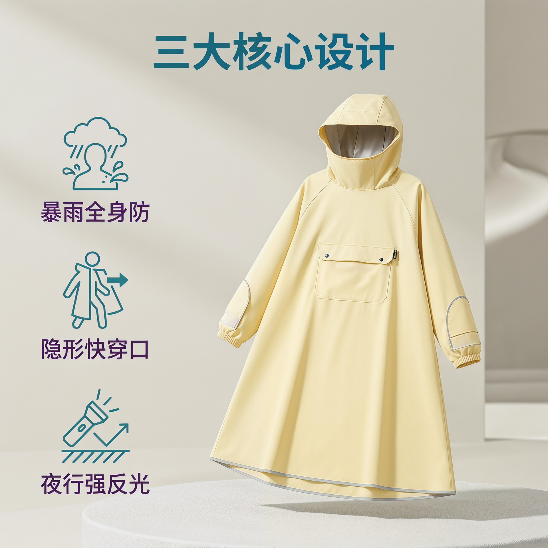 E-bike raincoat, thickened waterproof, full-body protection