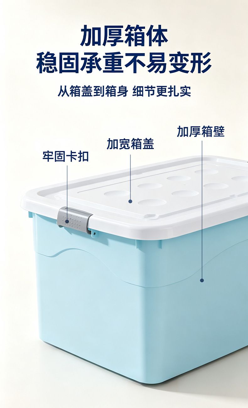 加厚塑料收纳箱大容量家用衣服储物箱玩具收纳盒衣柜收纳整理箱子