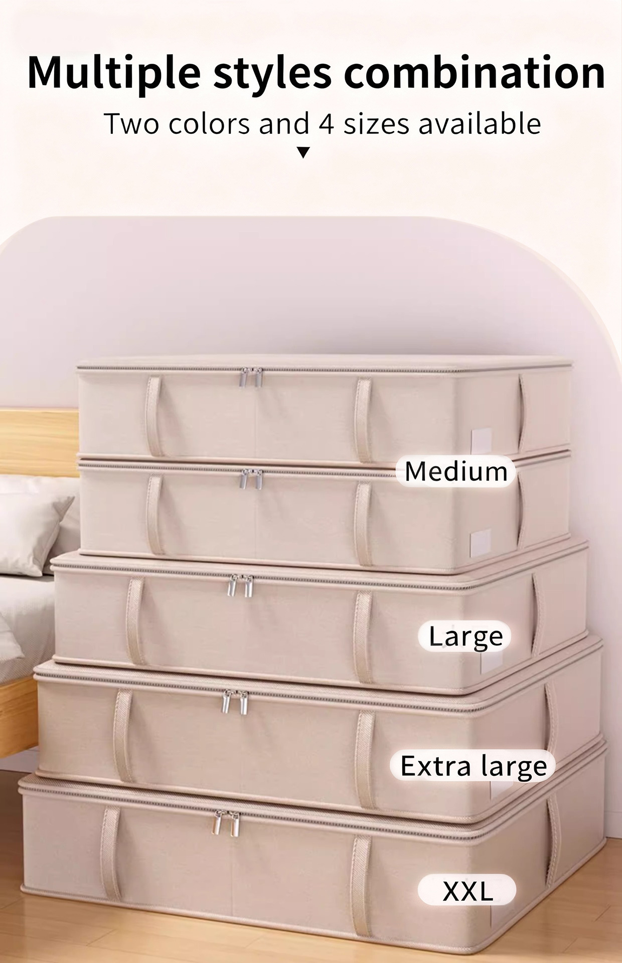 Bed storage box, large capacity, for quilts and down jackets