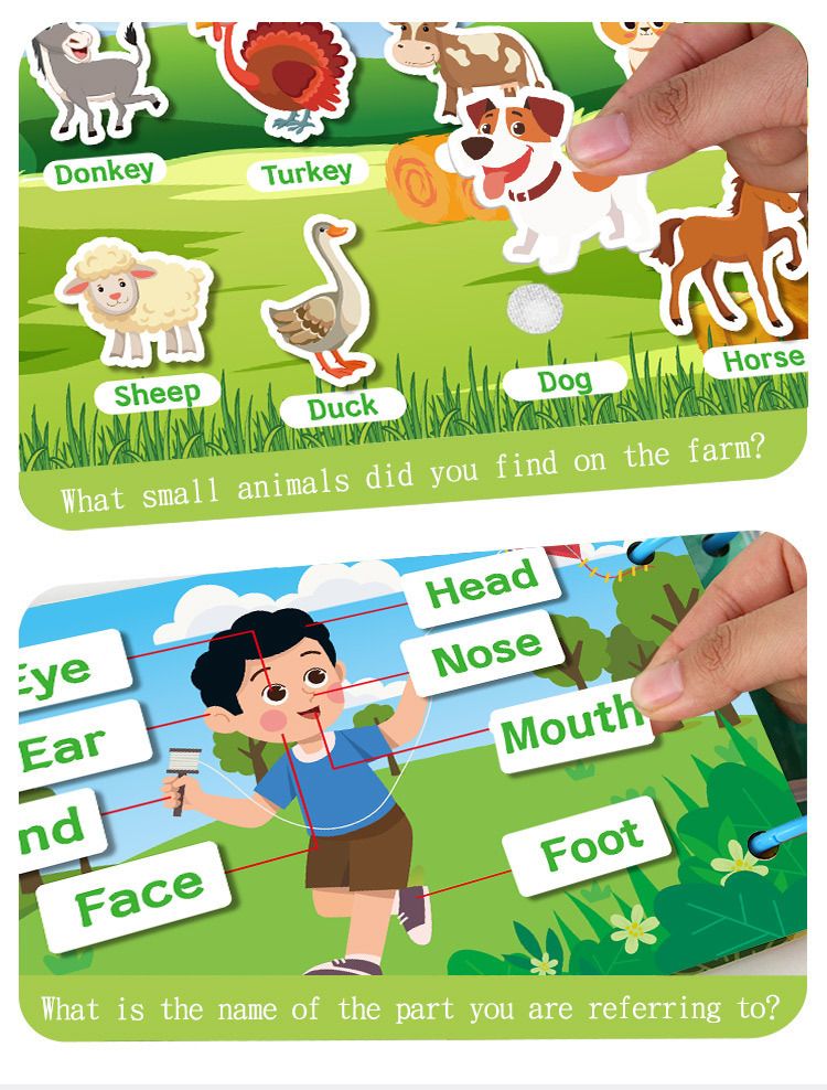 Children's quiet book with sticker activities early learning book