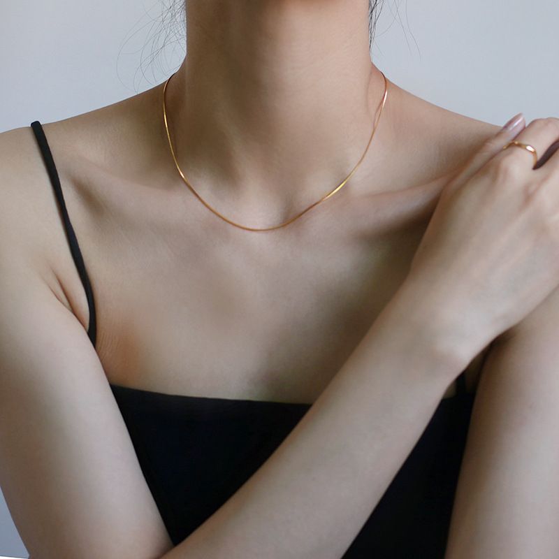 S925 gümüş yılan zincir kolye minimalist