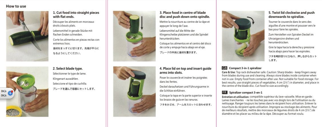 Multifunctional vegetable cutter with rotating container for cucumbers and zucchini