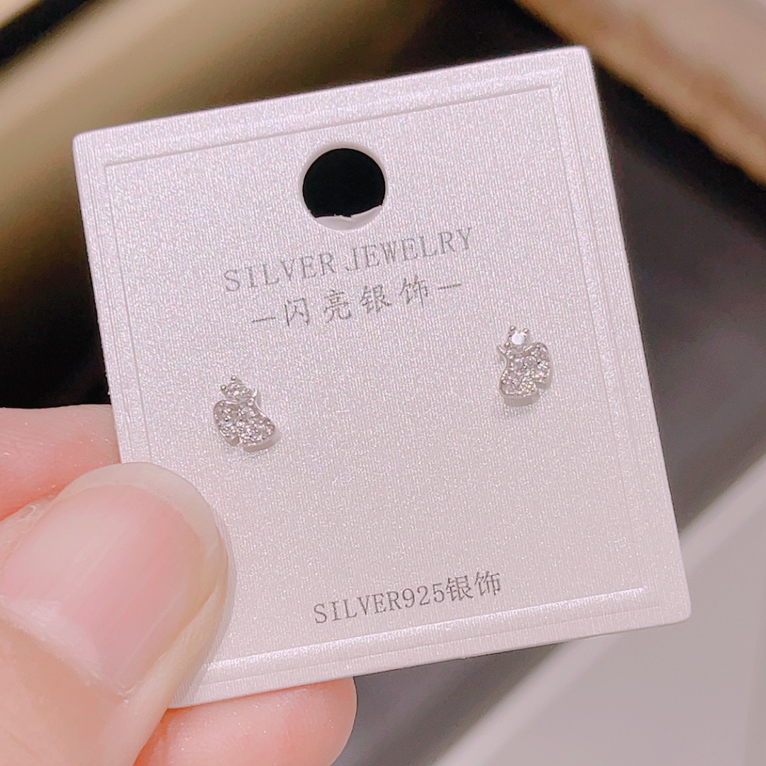S925 Silber Damen Mini Ohrstecker, koreanischer Stil
