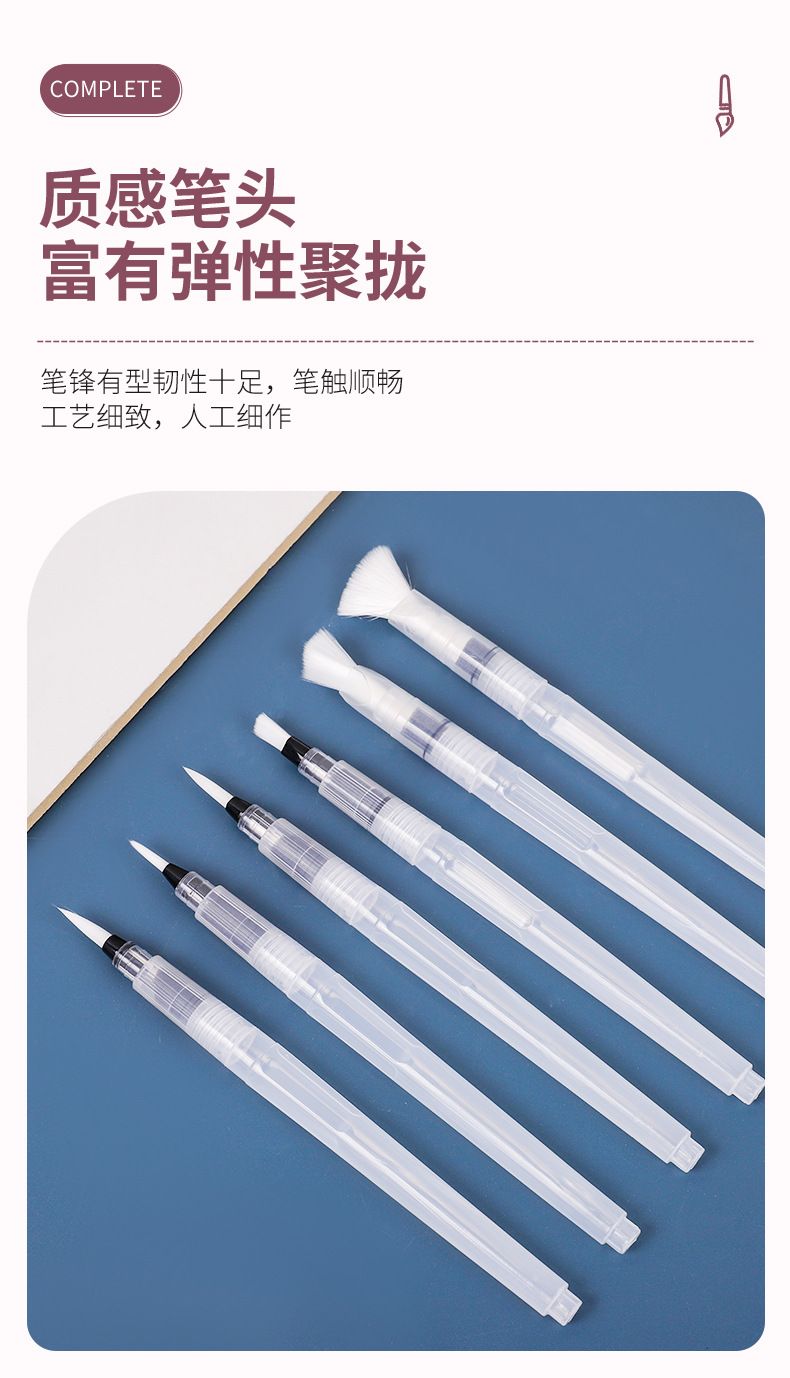 6er Nylon-Haarpinsel-Set weiche Spitze Kalligraphie
