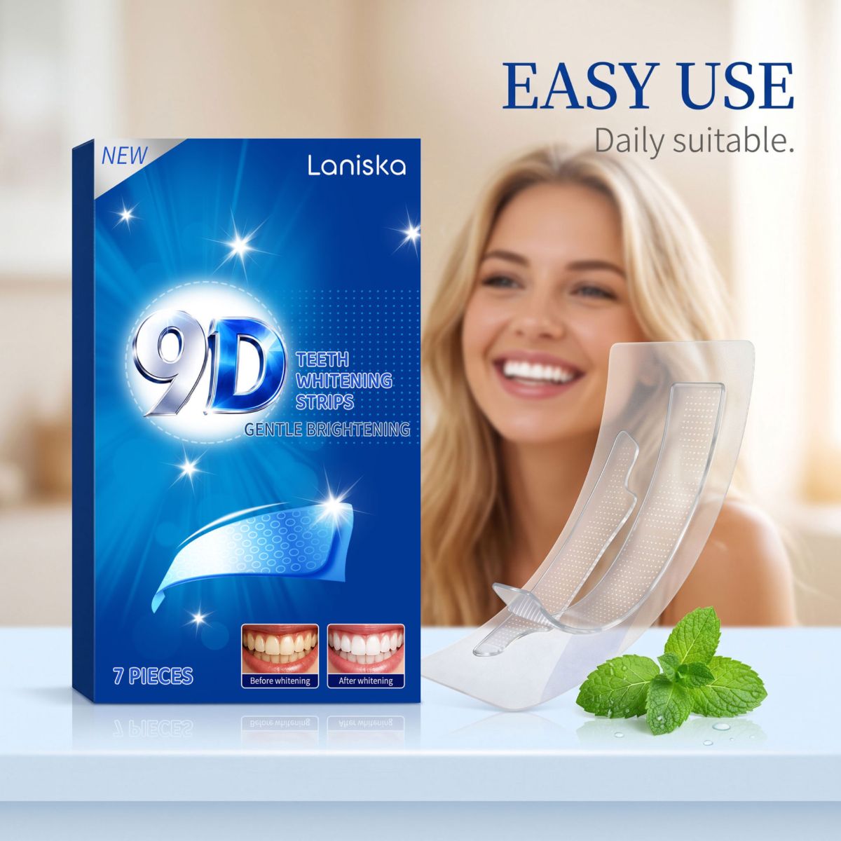 LANISKA Zahnaufhellungs-Strips mit sanfter Reinigung