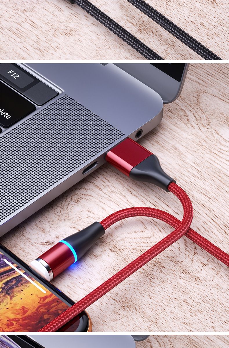 5A süper hızlı şarj manyetik veri kablosu üçü bir arada güçlü mıknatıs kafası Huawei Type-C Apple Android için uygundur