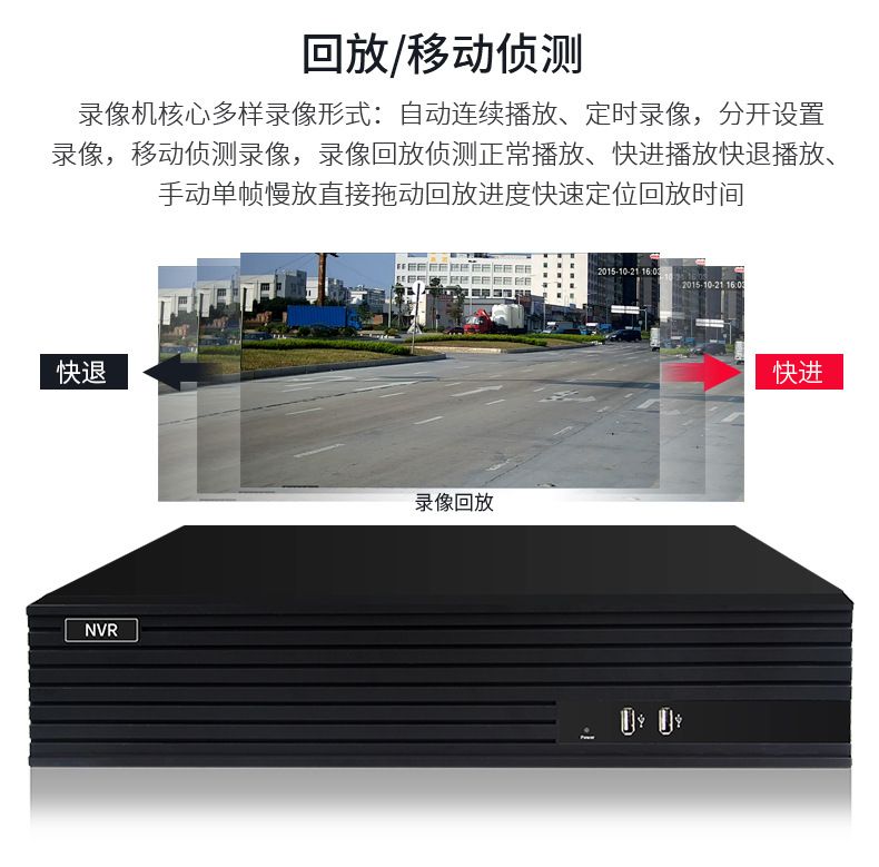 64-channel NVR hard disk video recorder, H.265X, 4K