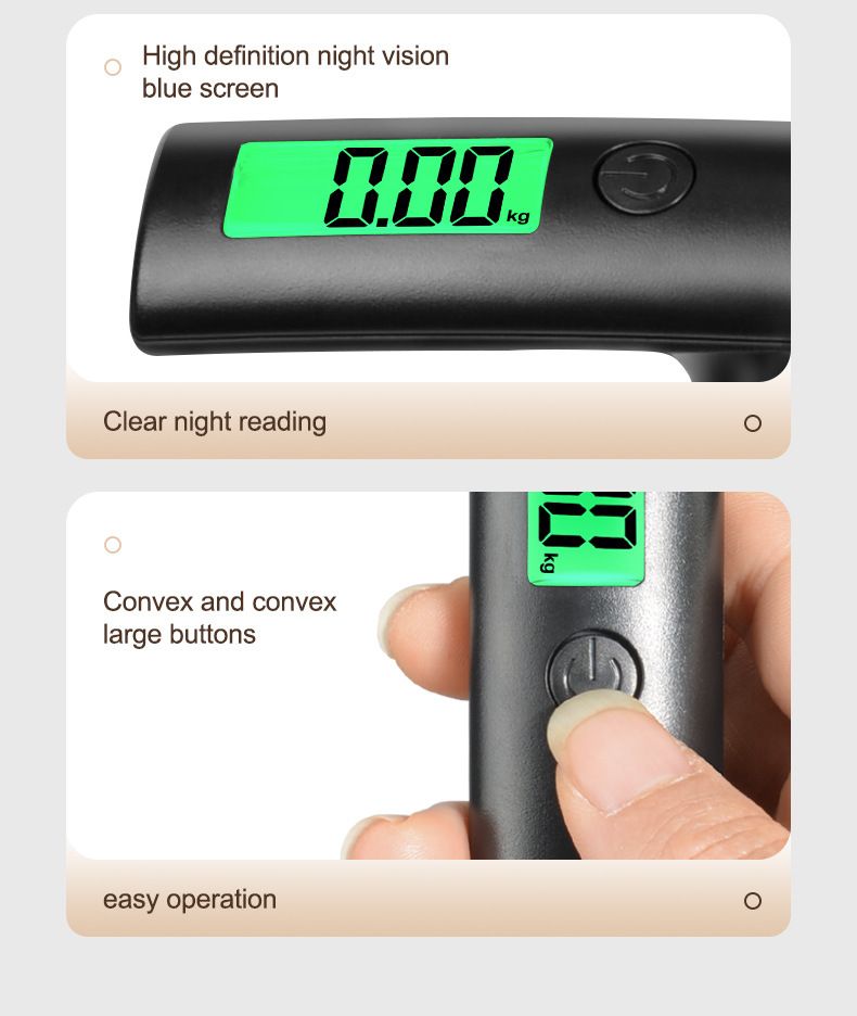 Portable Luggage Scale with Hook, High Precision