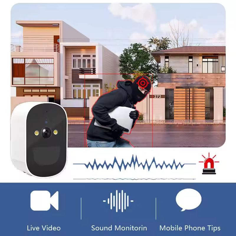 Dış mekan WiFi kamerası 3MP lityum pil su geçirmez