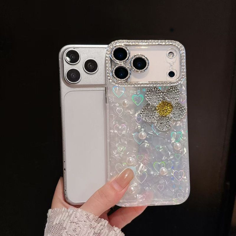 Apple iPhone 18 rhinestone flower case, full protection