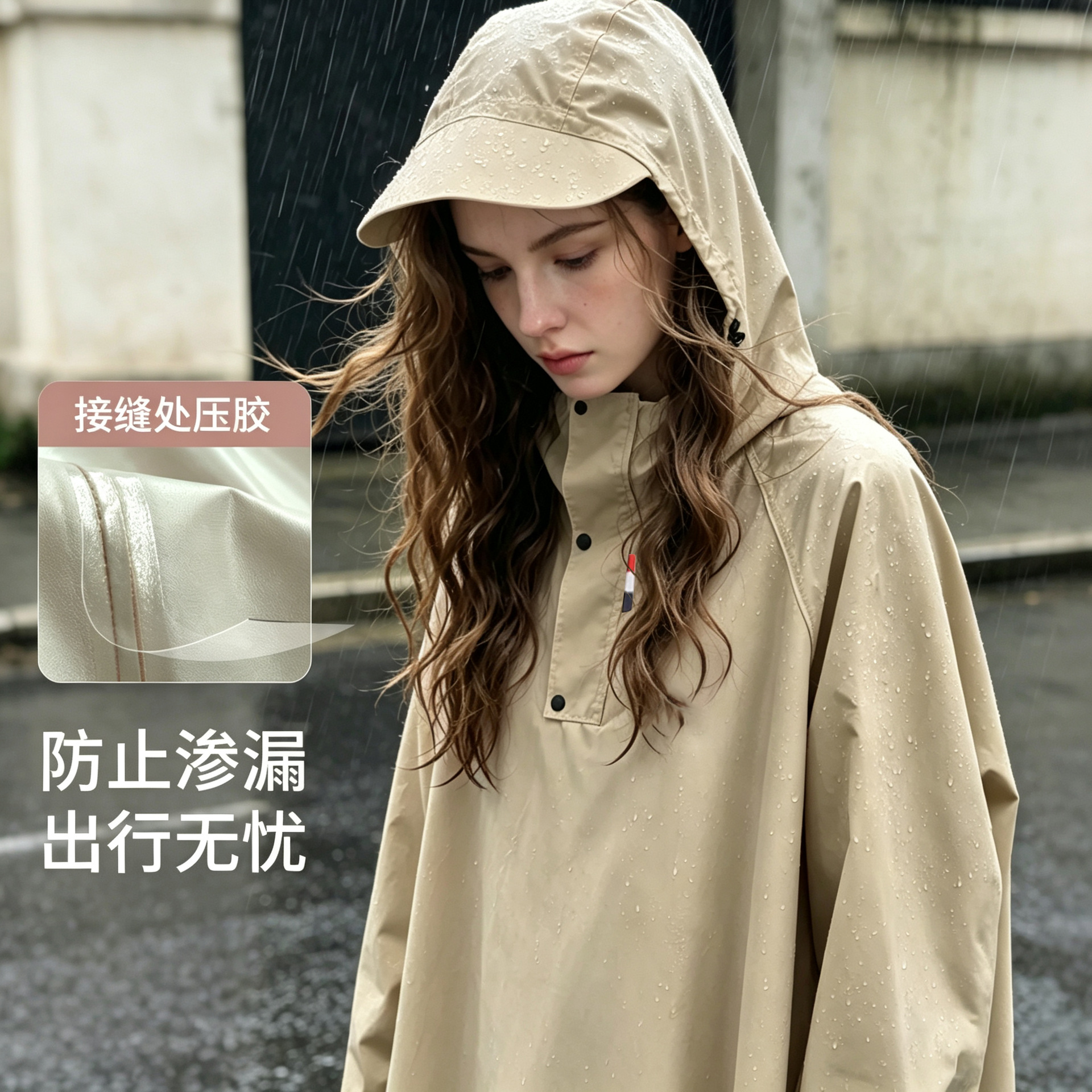 雨衣电动车跨境长款全身成人外穿骑行带袖子单人防暴雨电瓶车雨披