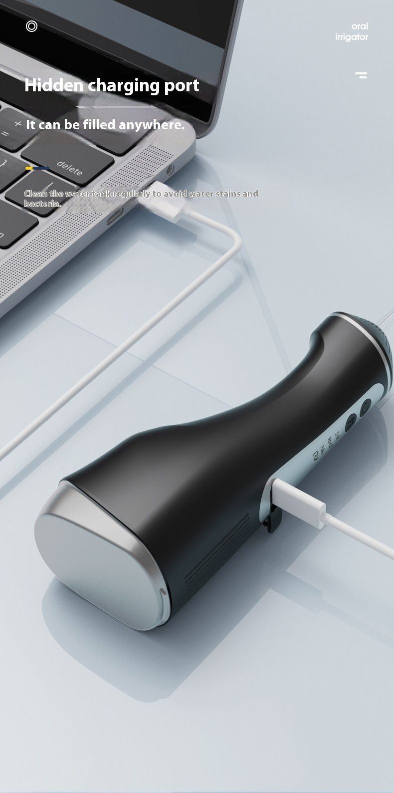 跨境电动冲牙器便携式洗牙机洁牙冲洗器洗牙器去牙结石牙线美牙仪
