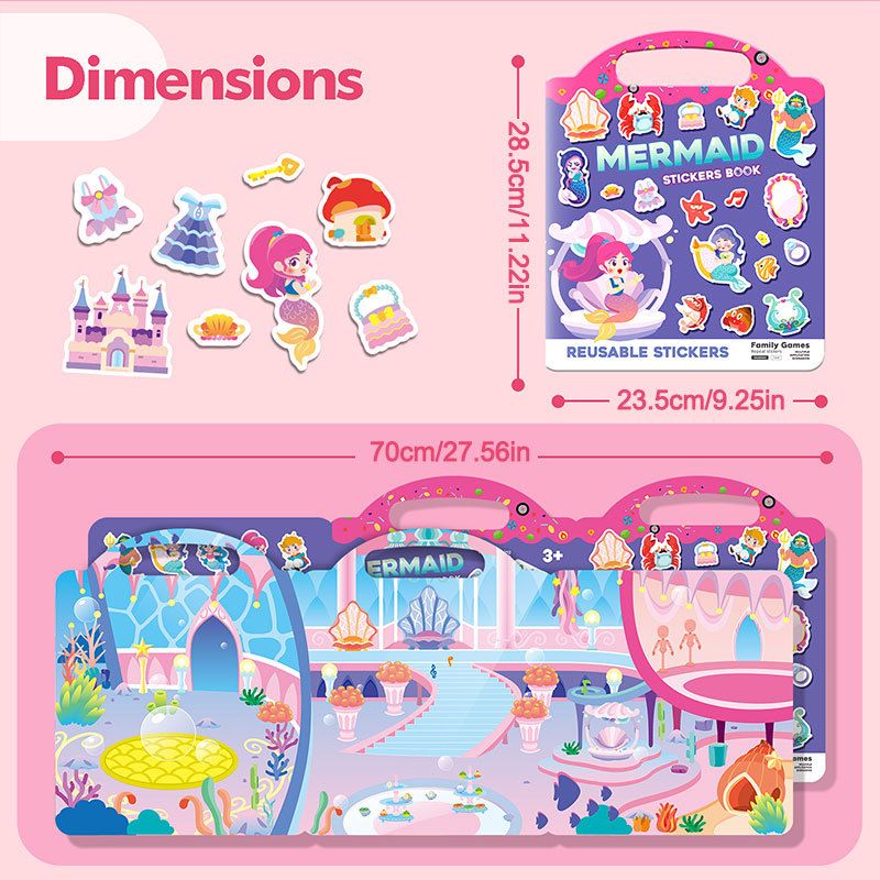 Kinder-Stille-Stickerbuch DIY-Serie Cartoon Klebebild-Buch Früherziehung Lernspielzeug