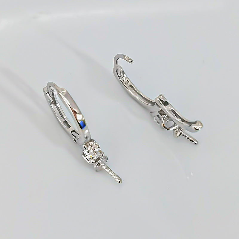 S925 silver DIY pearl earrings for girls