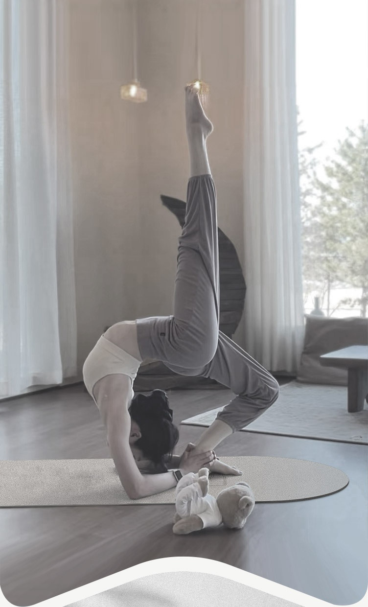 Kokosnussschalen Yogamatte, oval und Halbmond, rutschfest, schweißabsorbierend