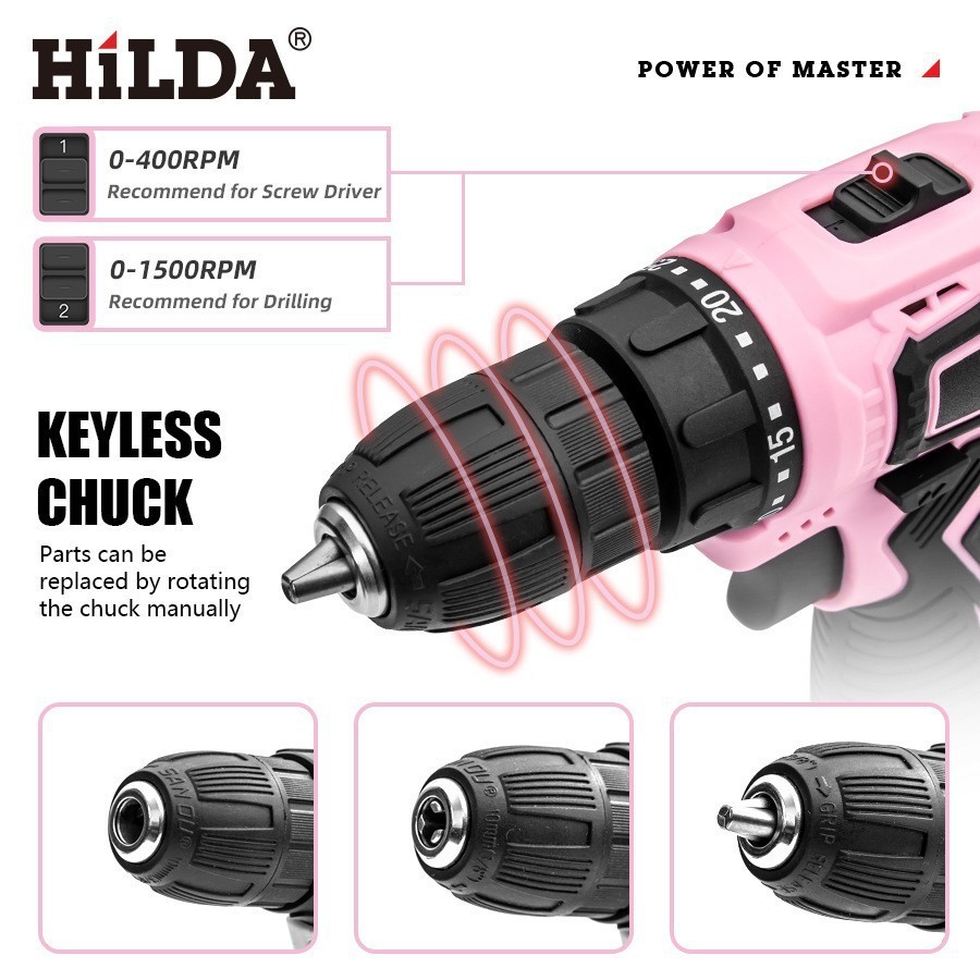 12V cordless electric drill screwdriver kit