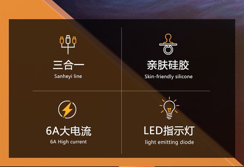 短0.5m三合一数据线充电宝移动电源充电线120W超级快充电线一拖三