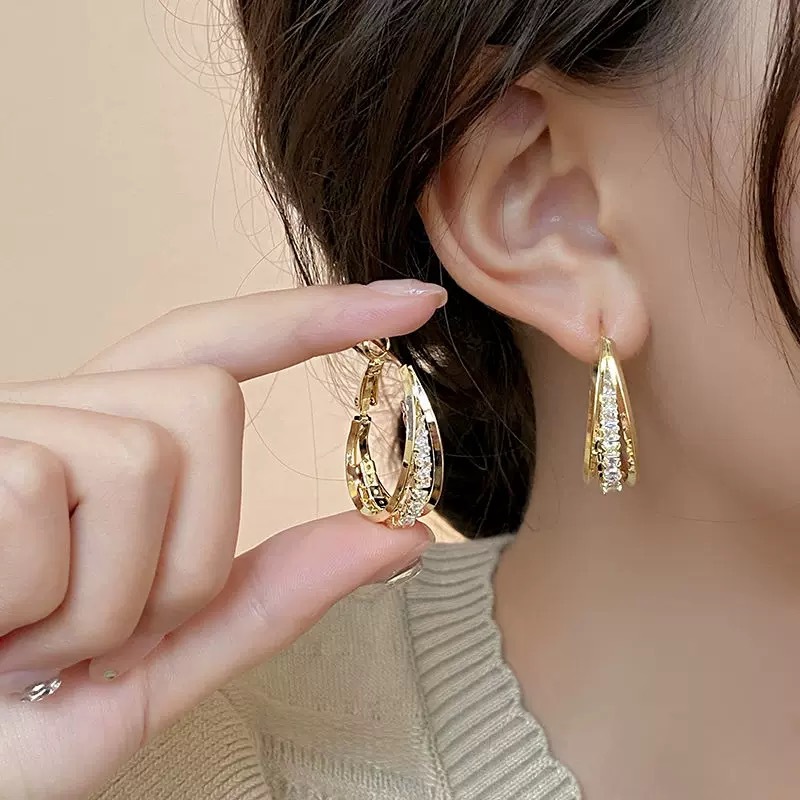 Zirkonia-Ohrstecker für Frauen, elegantes Design