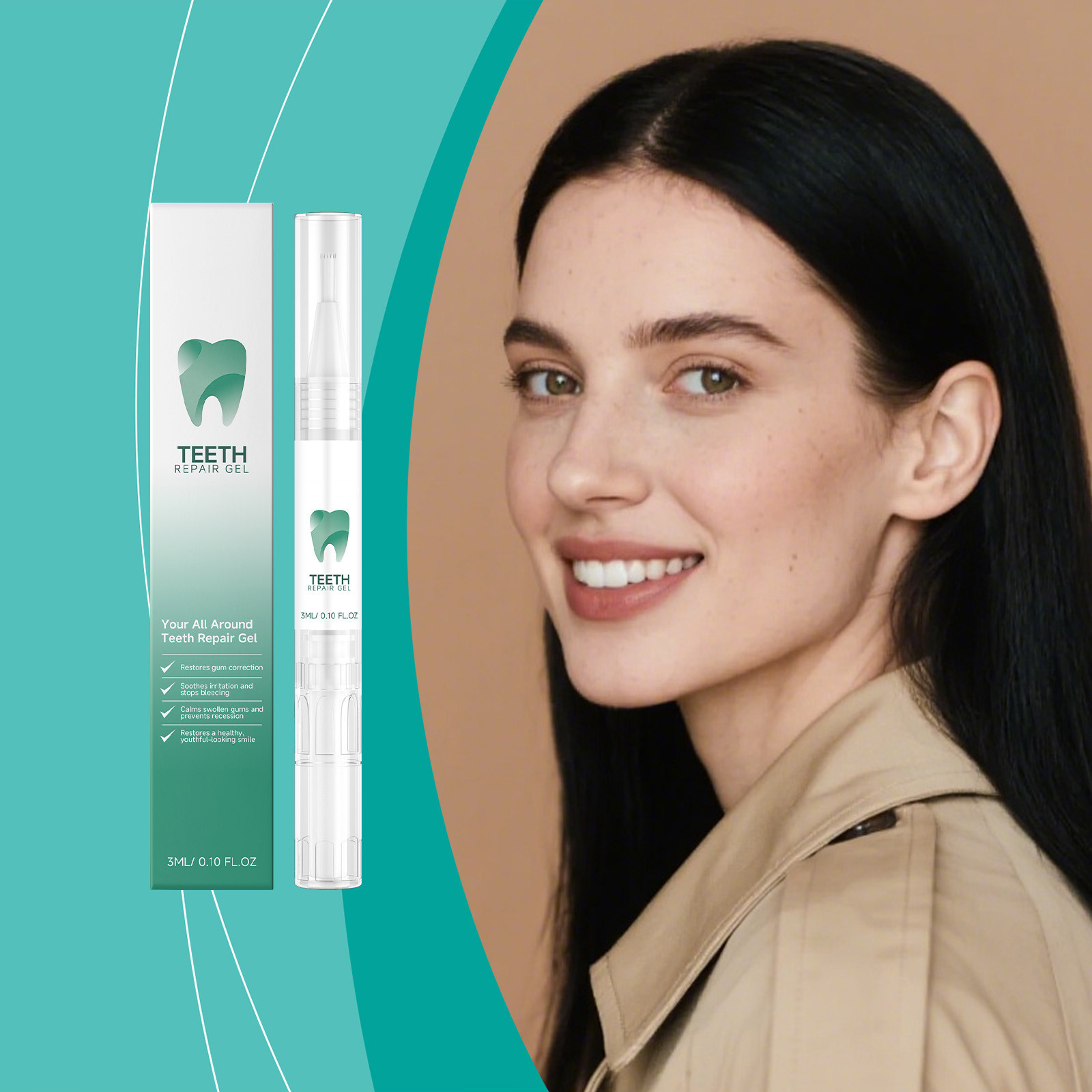 Teeth care gel pen for tartar and stain removal