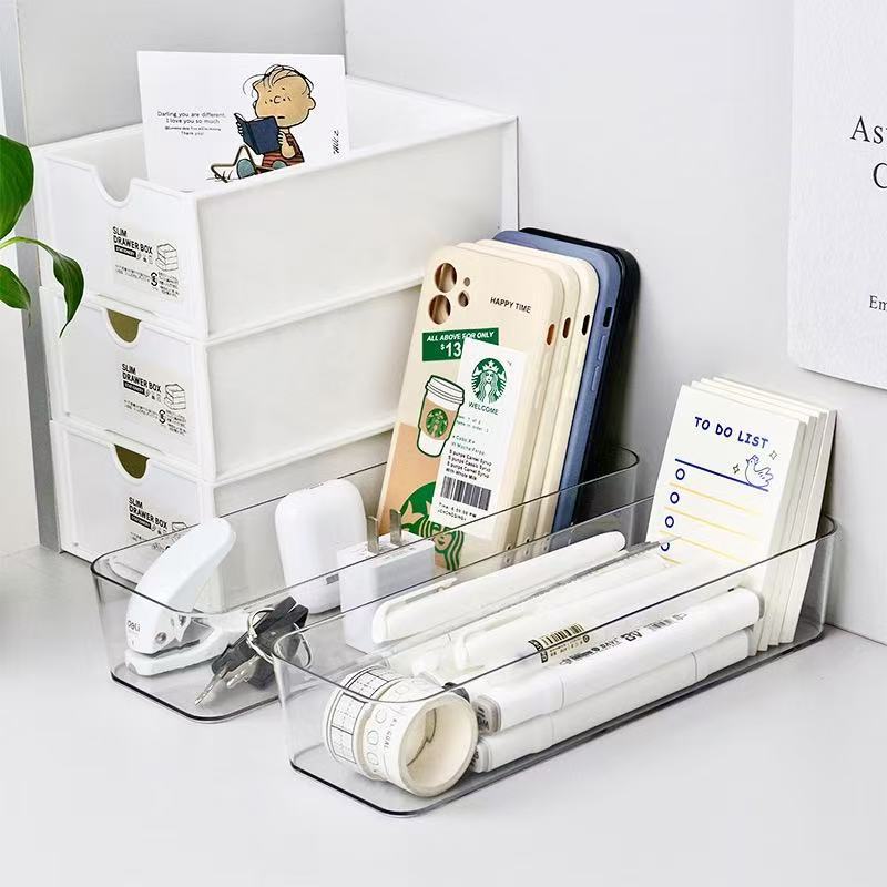 Transparente Kunststoff-Aufbewahrungsbox Schreibtisch-Organizer