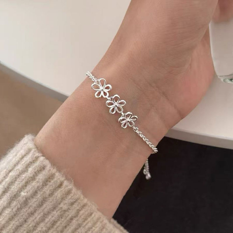 S925 sterling silver moonstone seven star bracelet elegant