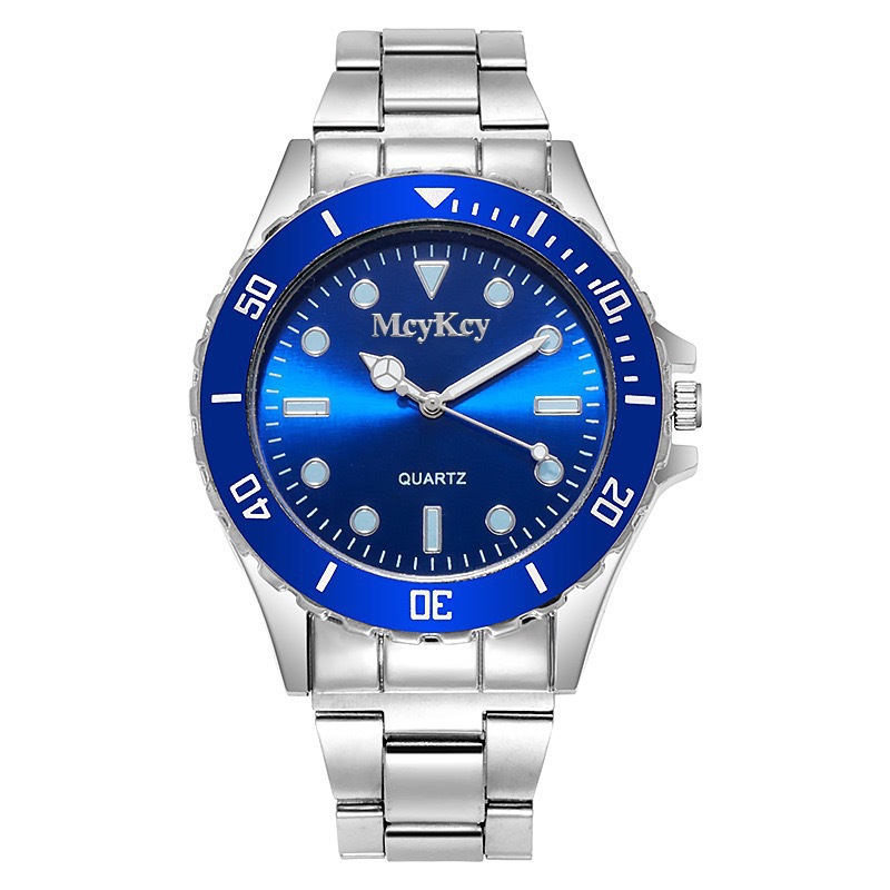 Men's quartz watch, steel strap, water-resistant business style