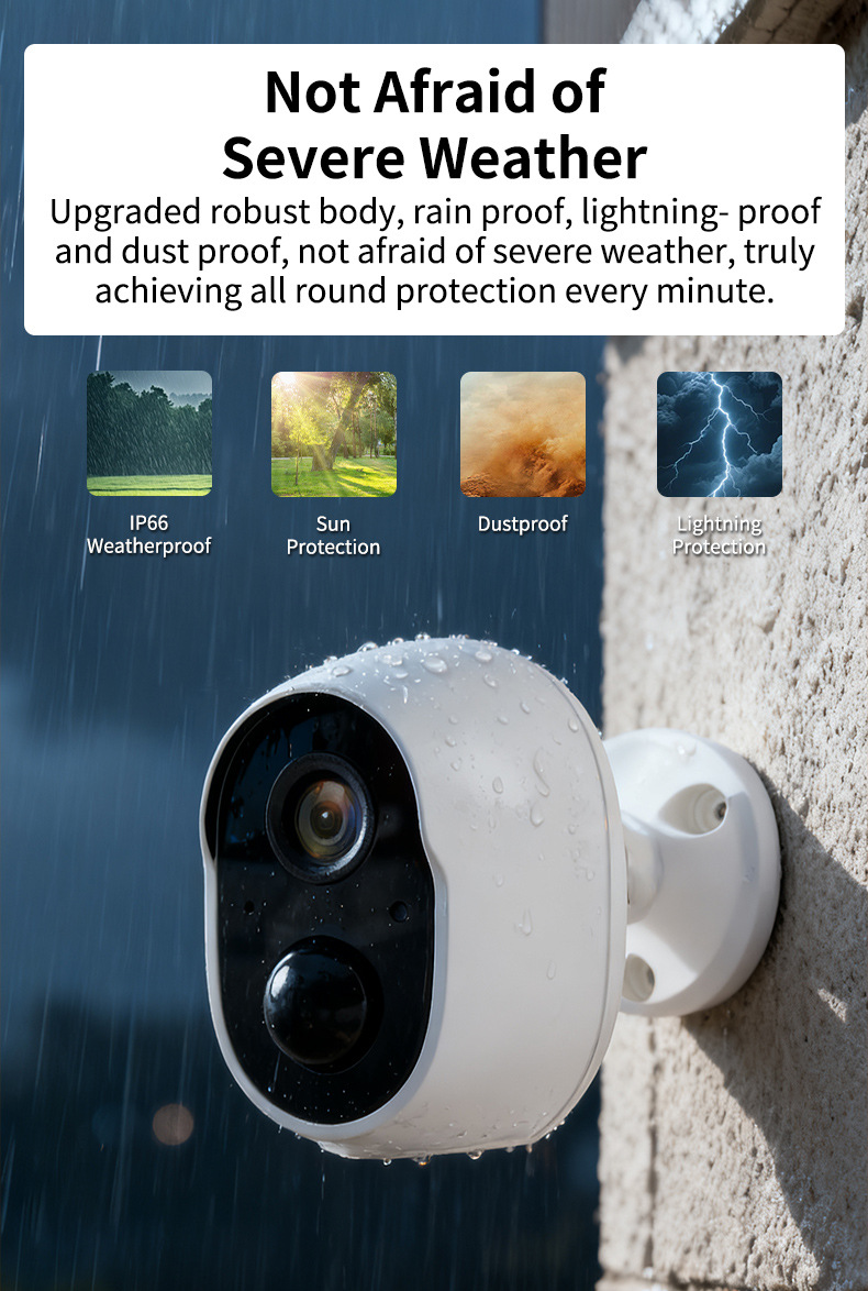 Wireless WiFi surveillance camera, 3MP, smart home