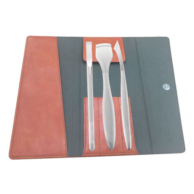 Pedicure tool set, portable with leather bag