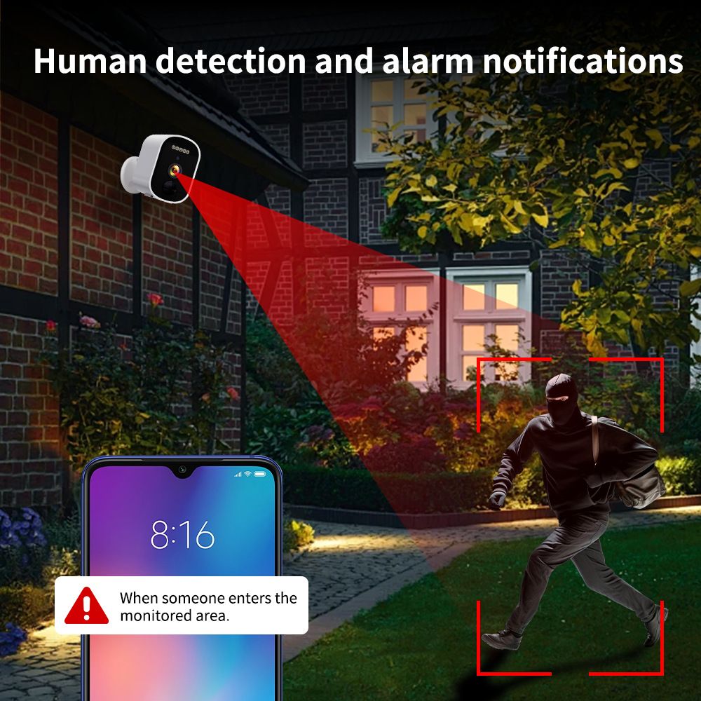 WiFi Battery Security Camera HD Waterproof