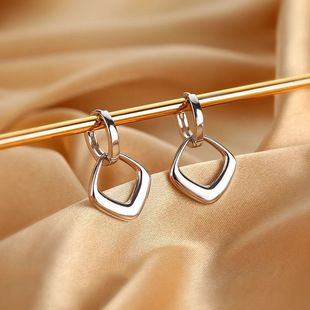 S925 silver diamond brushed earrings