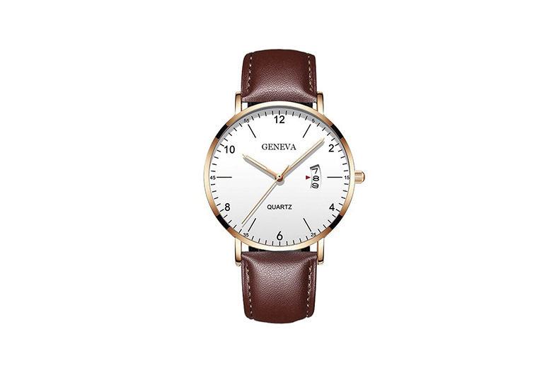 Men's quartz watch, luminous dial, mesh or leather strap