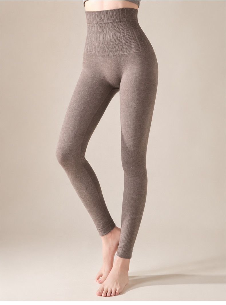 High-waist thermal leggings, seamless, elastic