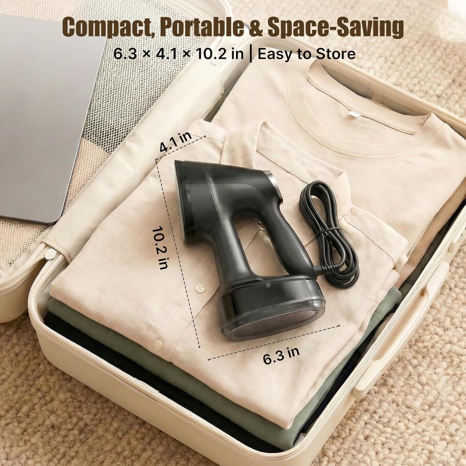 Portable handheld steam iron, dry and wet dual-use