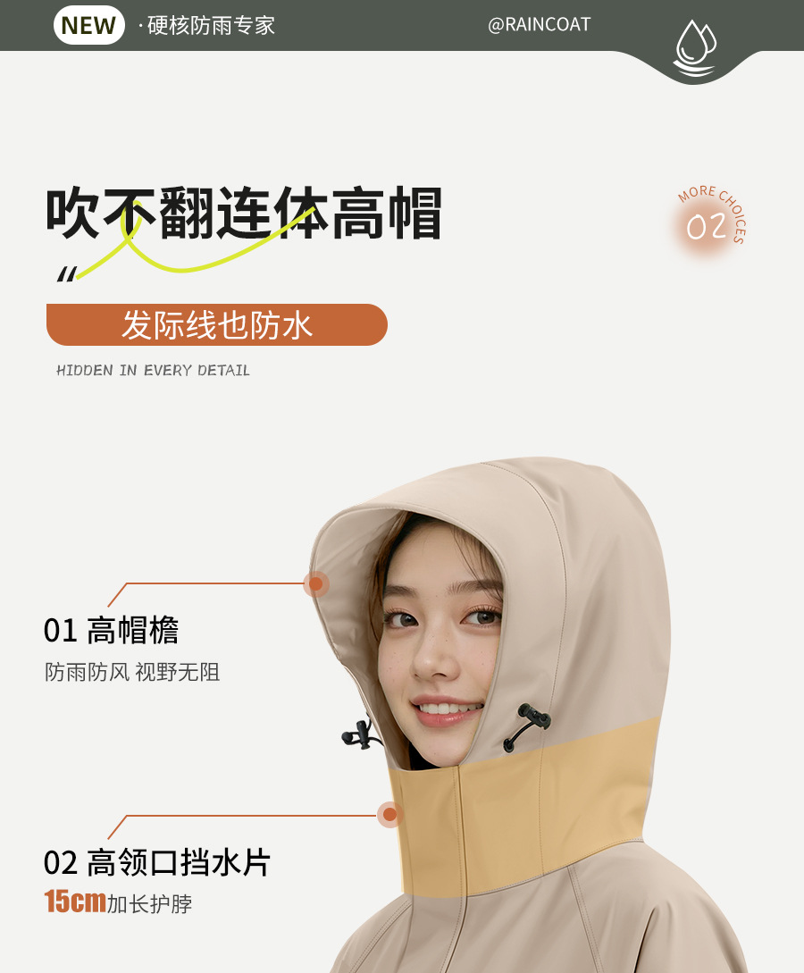 Zhengyu Langversion Regenjacke Ganzkörper mit Ärmeln