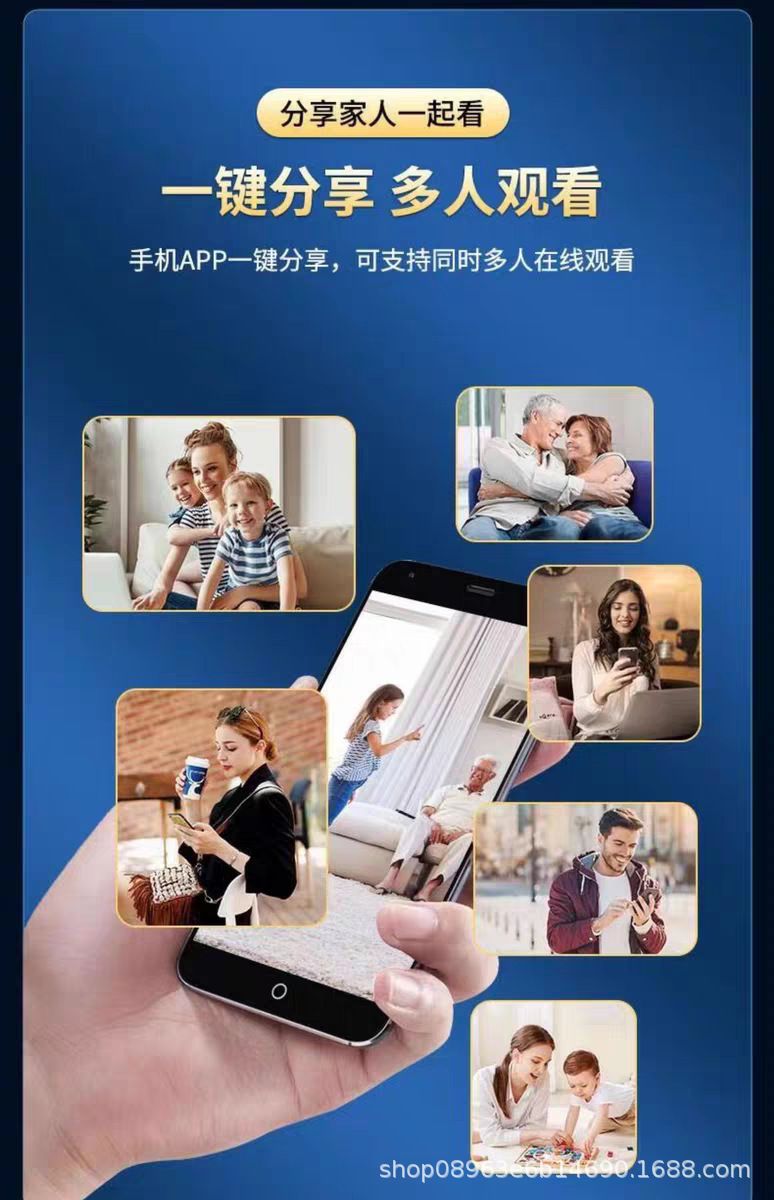 WiFi-Smart-Home-Kamera, Weitwinkel, Nachtsicht, HD