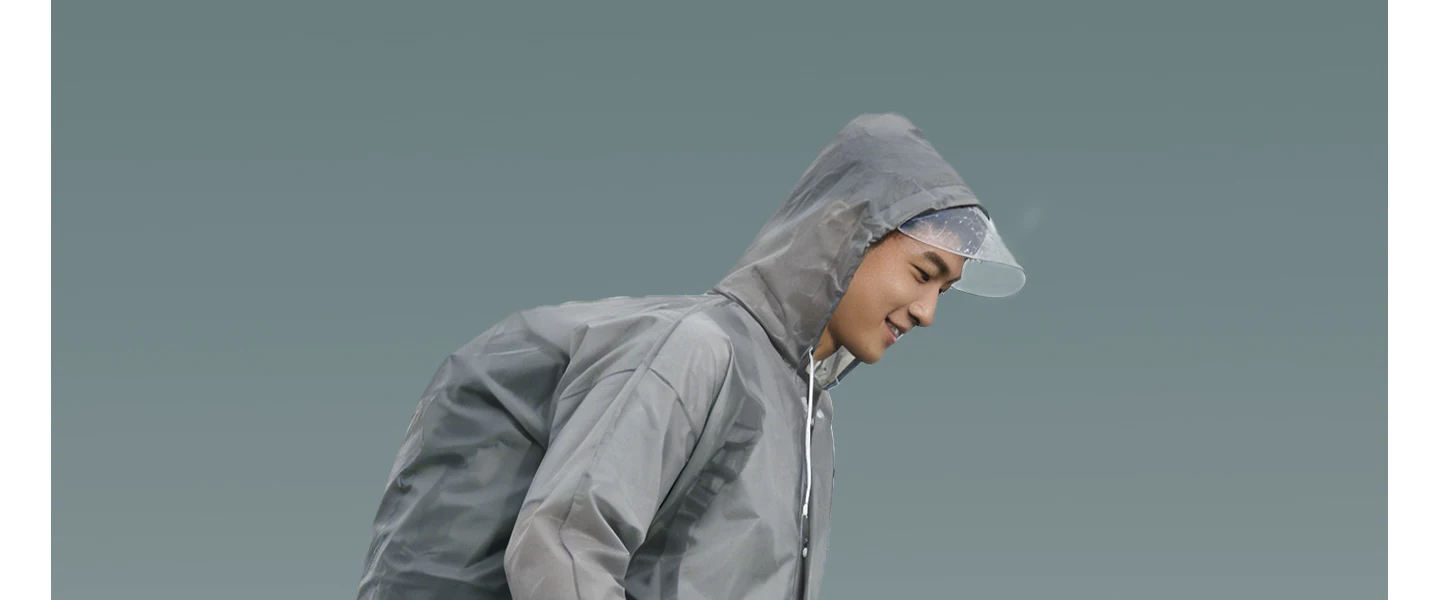 Reusable long raincoat, heavy rain protection