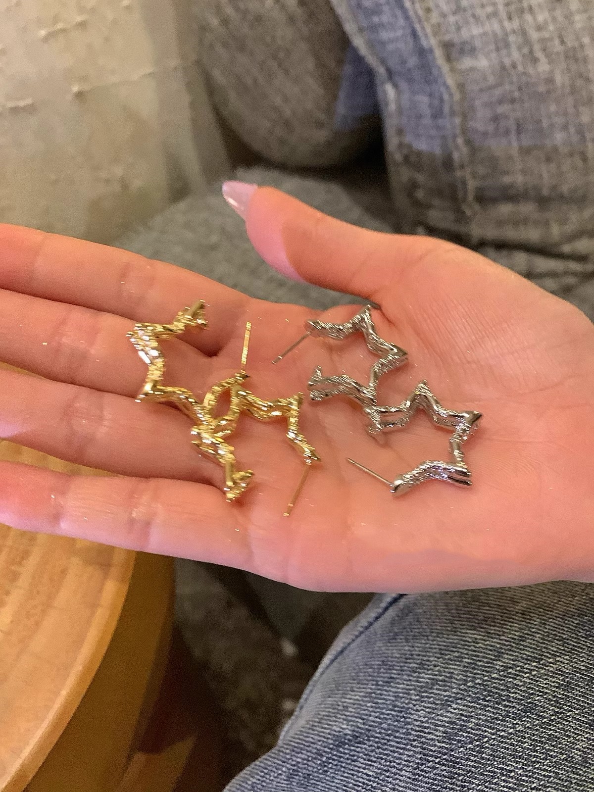 Minimalist metal pentagram küpeler kadın yeni tasarım çivi tipi
